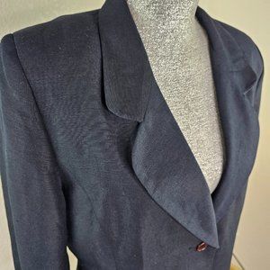 Jennifer & Grace Black Linen Blazer Size 12